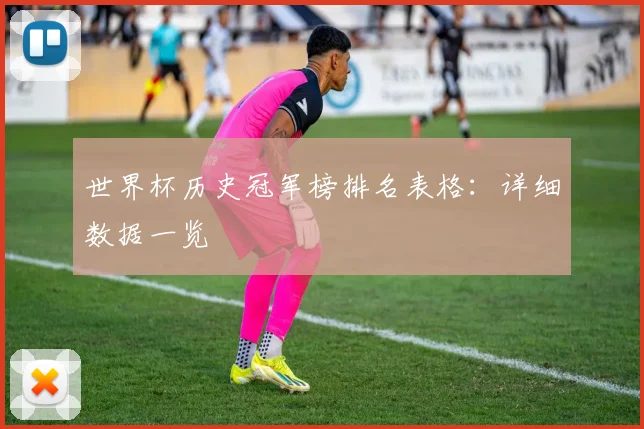 世界杯历史冠军榜排名表格：详细数据一览