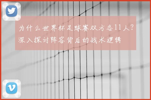 为什么世界杯足球赛双方各11人？深入探讨阵容背后的战术逻辑